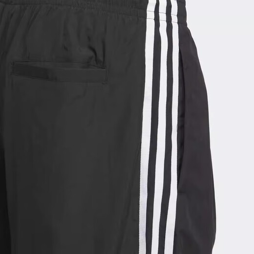 阿迪达斯 （adidas）三叶草男裤2025春季新款梭织运动裤时尚宽松休闲舒适透气直筒长裤 JW9896黑色裤脚可收口 L