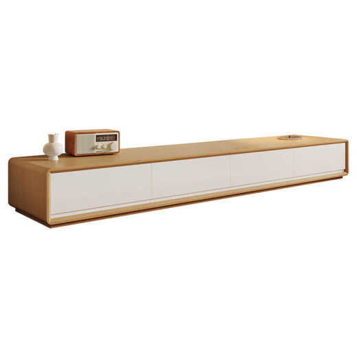 PASHAMAN Estilo de troncos Log gabinete de almacenamiento de gabinete de televisión de madera sólida Sala de estar Integrada Hogar Simple Pisos de piso 2.4 metros 6189y