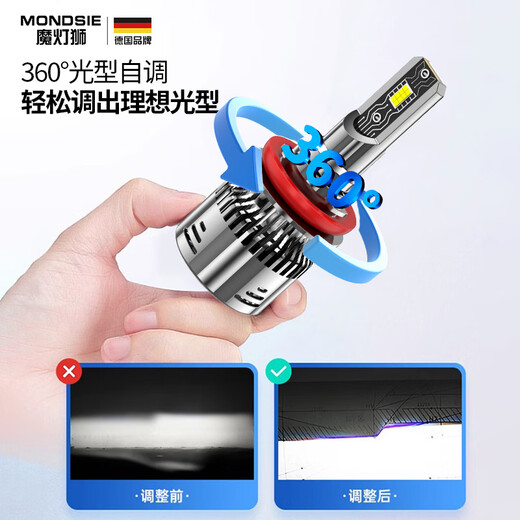 魔灯狮适用东风标致5008汽车led大灯改装远近一体远光灯近光灯led车灯1 标致5008 16-19款【近光】2支装