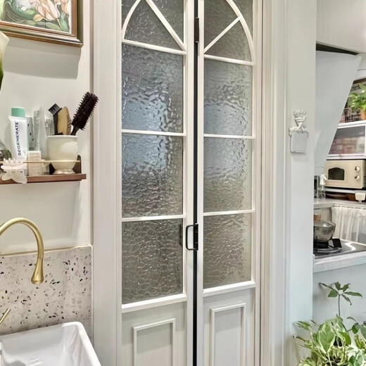 勤凯法式老铁门玻璃门卫生间门复古洗手间厕所门平开门包厢轻奢拱形门 法式复古平开门 肌肤黑