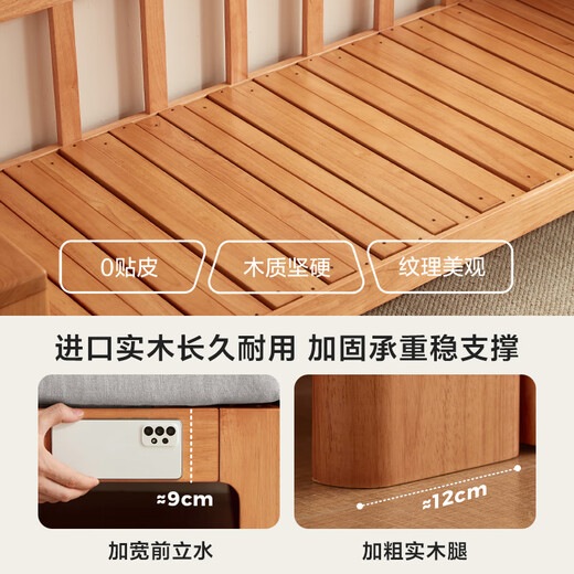 Lin's home living room sofa solid wood frame bed folding dual-use 2024 new small apartment three-person PK2K