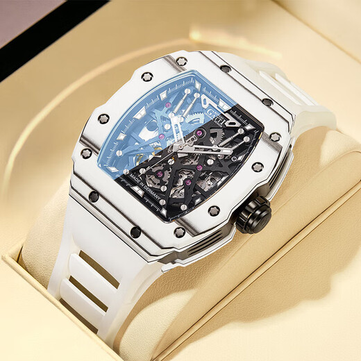 Bugatti (BONEST GATTI) watch Valentine's Day birthday gift for boyfriend Germany fully automatic hollow mechanical watch luminous carbon fiber men's watch Carbon fiber BG9906-A2 sports carbon green