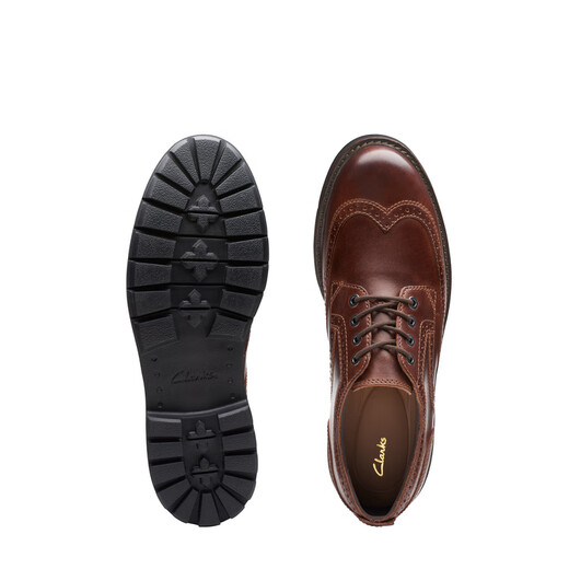 Clarks Batcombe series new men's business commuting brogue carved British casual leather shoes dark brown 261734397 41