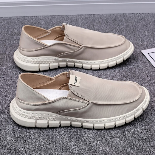 Qiao Junsheng Old Pékin Chaussures en tissu masculin Summer Tendy Tendy Volyle Chaussures Chaussures décontractées paresseuses pour hommes Chaussures tendance respirantes YS9901 Green 41