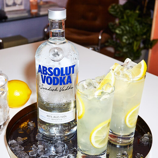 Absolut Vodka Original Swedish Vodka Cocktail Base Base de bois 40 degrés Vin étranger bouteille d'origine importée Vodka Absolute 1000ml 1 bouteille - Bouteille nue