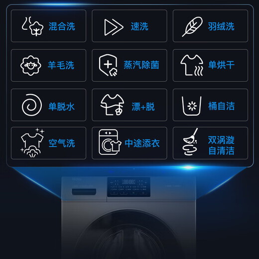 Haier drum washing machine with drying and washing and drying integrated 10kg fully automatic state subsidy level one energy efficiency Yunxi 4.0 washing machine direct drive frequency conversion intelligent sterilization old for new integrated washing and drying + surfing washing + 6-dimensional shock absorption + AI dynamic balancing + self-cleaning