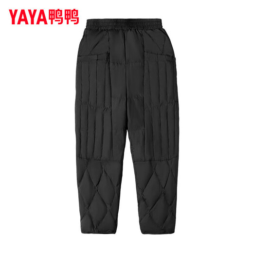 YAYA down pants for women 2024 winter new fashion versatile loose straight duck down warm casual trousers K black L (165)