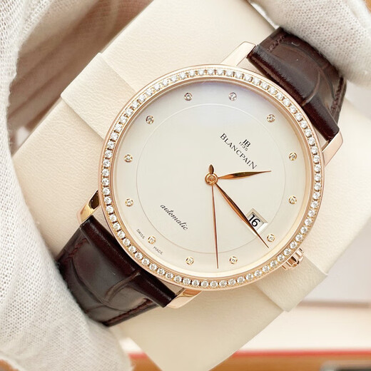 [Second-Hand 99 New] Blancpain 6654 Klassische Herren-Uhren-Serie Automatic Mechanical Watch Moon Phase Month Woche Second-Hand Luxury Watch 6223-2987-55B/18K Roségold Diamond-Set