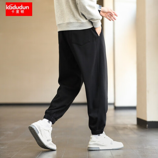 Kaduton extra large size 300Jin Jin is equal to 0.5kg casual pants for fat men plus size loose sports trousers for fat people with thick leggings black 9XL recommended 280-300Jin Jin is equal to 0.5kg