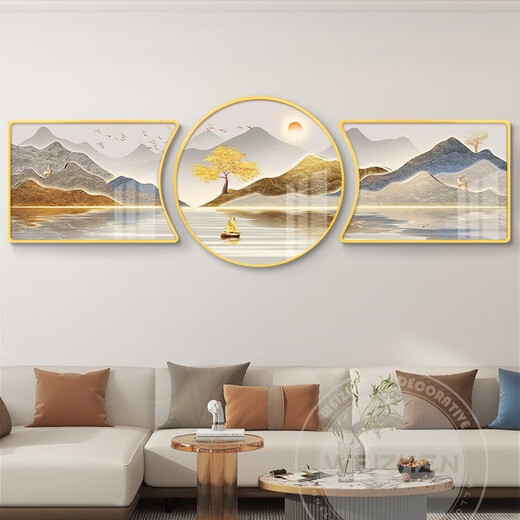 轻奢客厅装饰画沙发背景墙挂画壁画简约现代墙画感大气   水晶画 G1839 90*70/90*90/90*70