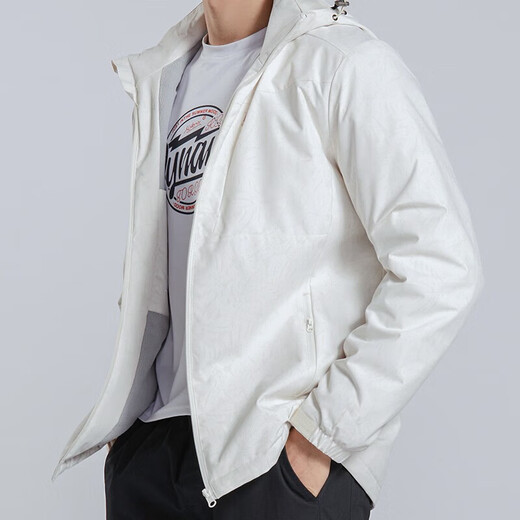 Western Camel VANCAMEL Trench Coat Jacket Women's Plus Fleece Thickened Short Jacket Windproof Warm Jacket Hooded Soft Shell Working Single-layer Shock Clothes 9930A-2 Ginkgo White-Men [Camo] 3XL
