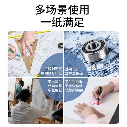 延中兴业工程绘图纸 绘图仪打印纸 A3绘图纸 A2绘图纸 A0绘图纸 工程制图  机械制图绘图纸卷筒白图纸 绘图纸 2寸芯  A0 (880mm*50米)*1卷