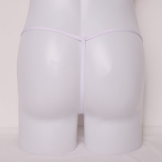 Open hole T-pants Men's underwear Slim elastic mid-waist sexy thong White