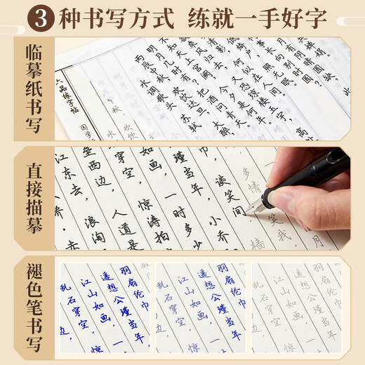 Liupintang 10-pack pen calligraphy practice calligraphy adult cursive set hard pen calligraphy copying practice calligraphy regular script student copybook Chinese classics