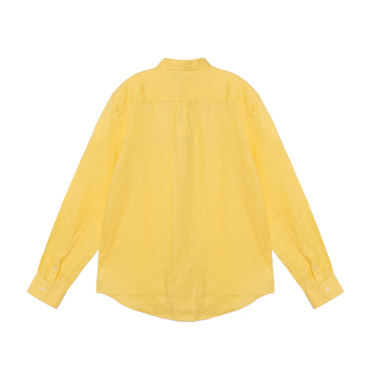 RALPH LAUREN Ralph Lauren solid color pony embroidered lapel single-breasted long-sleeved shirt yellow children's yellow S