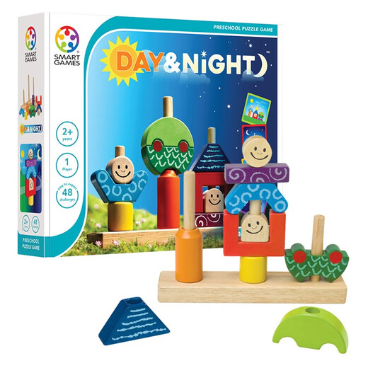 День и ночные строительные блоки Bunny Magic Box Board игра детская 2-3 года раннего образования логическое мышление обучение игрушки Бельгианские дневные и ночные строительные блоки + с 48 уровнями бесплатной карты лимит