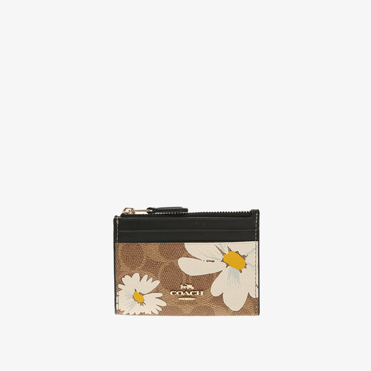 COACH蔻驰 经典时尚女士钱包卡包 卡其色拼色CZ594IMTAM