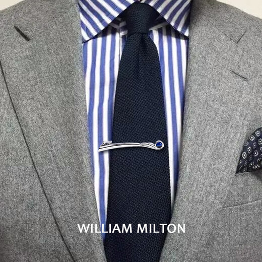 WILLIAM MILTON天使之羽领带夹高端轻奢月光石设计感领带夹礼盒男 天使之羽—领带夹