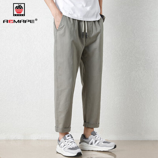 Aemape Summer Thin Casual Starns для мужчин модный бренд свободные прямые брюки для мужчин 2025 летние прохладные спортивные брюки для мужчин J9904 Khaki Grey m