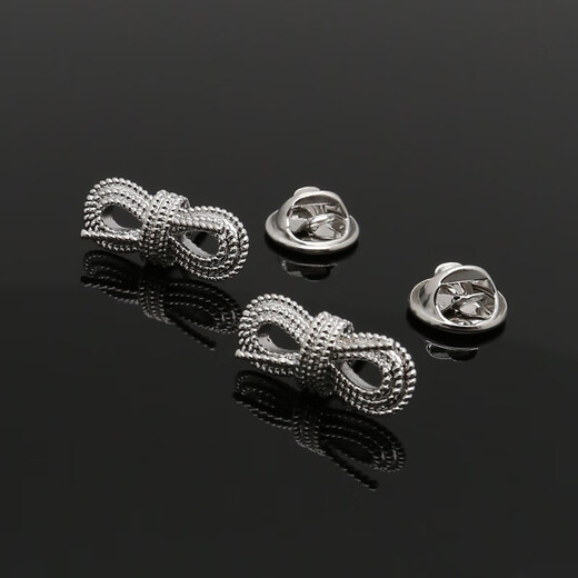 Xifei Men's Brooch Korean Style Bow Corsage Collar Pin Twist Smooth Dual Use Business Casual Suit Accessories
