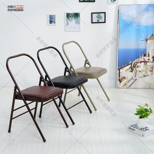Zailu yoga chair Yoga Iyengar assistive Pilates chair PU surface special folding yoga stool brown yoga chair 1 point 2 thick parallel bars