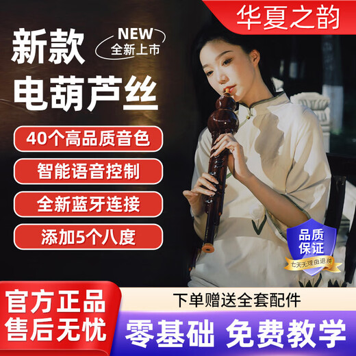 
Longsheng (LOSHG) China's rhyme electric hoist silk musical instrument domestic electronic blow pipe Hulusi electronic flute electric sa beginner Honghuali color
