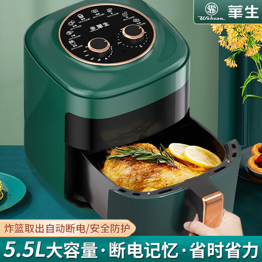 Wahson National Subsidy Air Fryer Household 5.5L Electric Grill Electric Fryer Multifunctional Large Capacity Intelligent Timing Non-stick Visible Knob Model WS-ZG011MB
