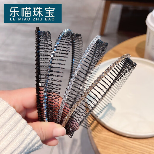 乐喵（LEMIAO）时尚新款气质带齿防滑发箍刘海碎发整理器韩国感压发头箍发卡七夕 LD473黑色  A29-302