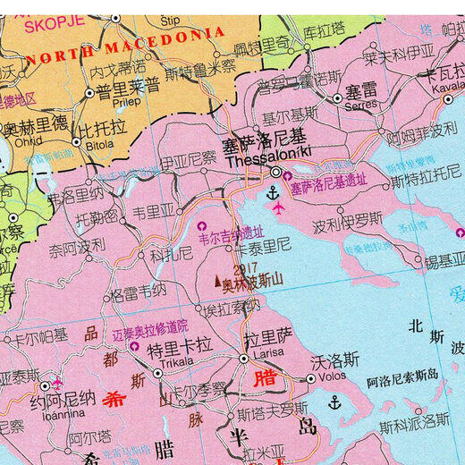 2023新款 巴尔干半岛 希腊 罗马尼亚 塞尔维亚 中文版 海报 13590cm（高X宽） 相纸（有配送专业胶不伤墙）