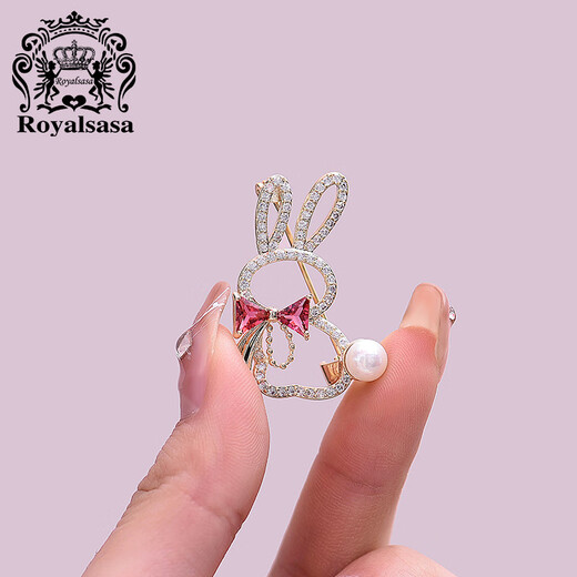 Royal sasa cute bunny corsage collar pin anti-exposure buckle personalized coat cute and sweet cartoon brooch accessories
