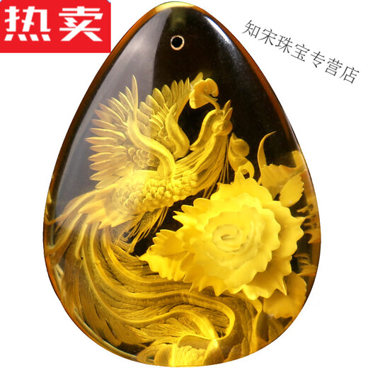 SNQP selects the quality of the new original ore amber intaglio carved water drop pendant, beeswax exquisite conformable pendant necklace for men and women, No. 15 inverted pendant, free certificate
