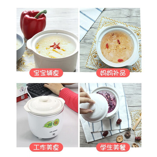 Tianji mini small stew pot electric stew cup household ceramic liner small porridge casserole stew for one person baby stew cup for 1 person about 2 bowls capacity 0.6L