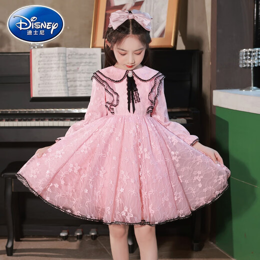 迪士尼（Disney）女童连衣裙儿童公主裙夏季小女孩衣服裙子夏天夏装2024新款童装女 2601粉色 140cm(140cm)