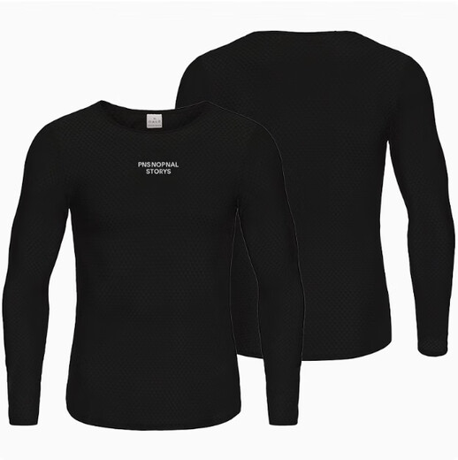 Golf sweatshirt for men and women, sweat-absorbent vest, breathable tight-fitting cycling jersey, base shirt, high-elastic sports vest, PAS--black long-sleeved sweatshirt XL