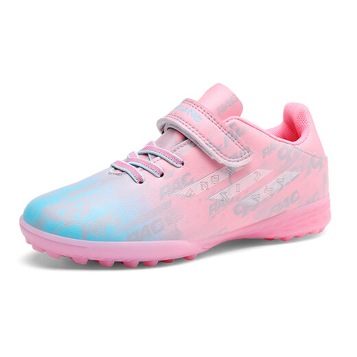 Viapi football shoes for children tf broken nails for girls professional primary school students training medium and large boys children grass sneakers W6195 pink broken nails 36 standard sports shoes size