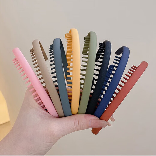 Yusheng Men's Hairband Boys' Toothed Headband Face Wash Hairband Clip Invisible Sports Hair Bundle Back Head Men's Hair Accessories Hairpin Women Flat Black 1 Pack