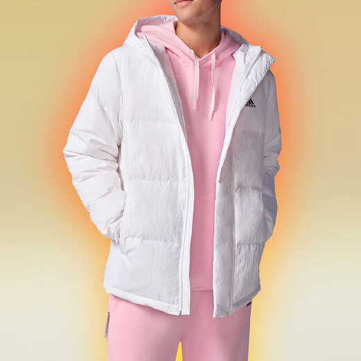 阿迪达斯 （adidas）羽绒服男冬新款运动休闲防风服户外加厚保暖羽绒外套 IZ4884白色 XL
