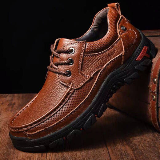 Región occidental Cabeza de camello Zapatos de vaca para hombres de cuero genuino más zapatos de algodón zapatos de senderismo al aire libre zapatos de papá Caki 6198 39