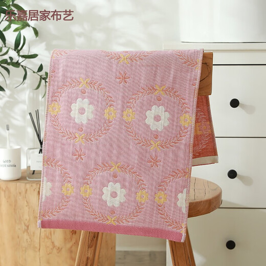 NIANJIE pure cotton towel four-layer gauze household soft cotton face wash towel for men and women European style quick-drying lint-free ring pollen 35x75cm