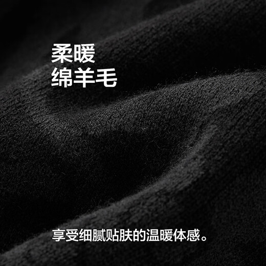 太平鸟男装毛衣休闲春肌理毛衫男上衣针织衫质感 黑色 XL
