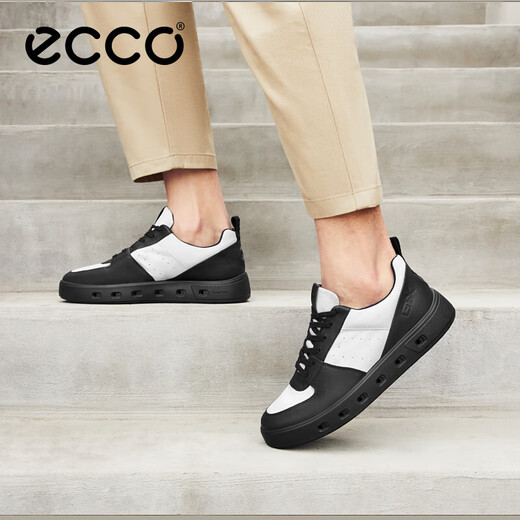 ECCO* men's sneakers, casual sneakers, round toe thick-soled casual shoes, same style as male stars, street 720 520814 HL black/white 52081450669 42