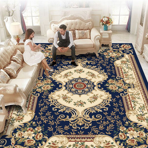 Xinlin European-style living room carpet coffee table blanket sofa home bedroom full room floor mat modern simple machine washable customization style-K blue 40*60CM