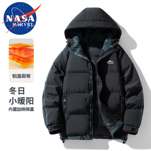 NASA MARVEL棉服男冬季外套加厚棉衣休闲面包服情侣潮流户外棉袄子 卡其 XL