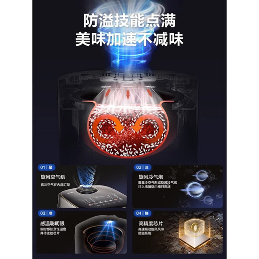 苏泊尔（SUPOR）电饭煲家用智能5L电饭锅球釜内胆大容量3-4人柴火饭50FC897 深灰色 【球釜内胆】 4L