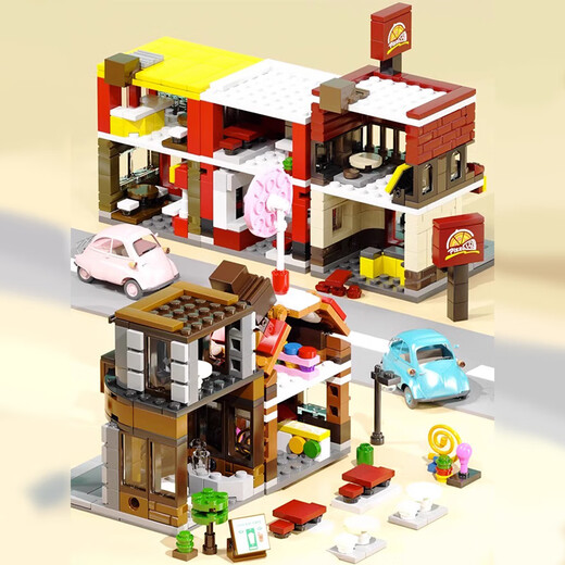 City Street View Series Bausteine Laden Hausgebäude Model Versammlung Spielzeug Kinder Jungen Mädchen Geburtstagsgeschenk Mg Obst Mobile Store 1391b