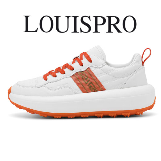 LOUISPRO brand men's shoes sneakers light luxury fashionable casual shoes soft sole thick sole heightened dad shoes men's white orange 39 [standard sneaker size]