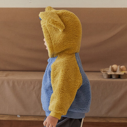 Climbing autumn and winter baby velvet jacket for boys and girls, baby imitation sherpa thickened top to keep warm when going out, green 80 cm