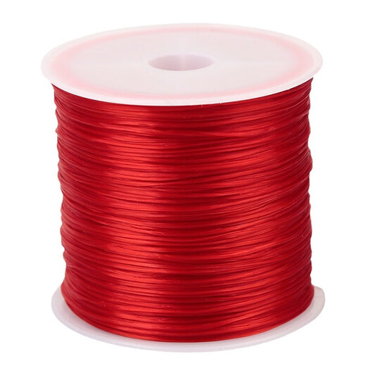 Flat crystal elastic thread bracelet rubber band rope elastic thread beeswax garnet beads bead thread red flat elastic 60 meters