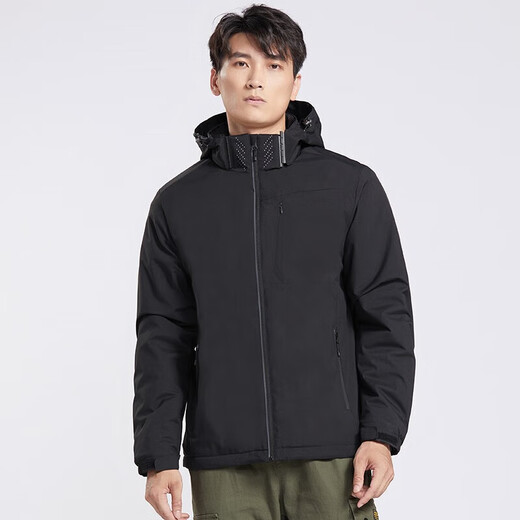 啄木鸟（TUCANO）加绒一体冲锋衣女男单层户外秋冬登山服外套夹克外套保暖软壳风衣 9930A曜石黑-男【纯色】 XL