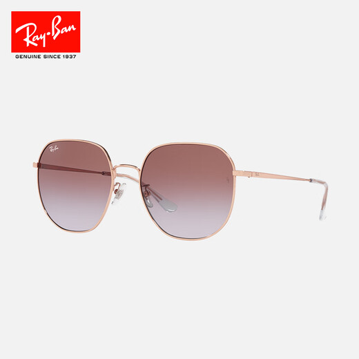 雷朋（RayBan）墨镜太阳眼镜金属镜框男女款太阳镜大框显脸小开车镜0RB3680D礼物 9202I8玫瑰金框渐变紫罗粉色镜片